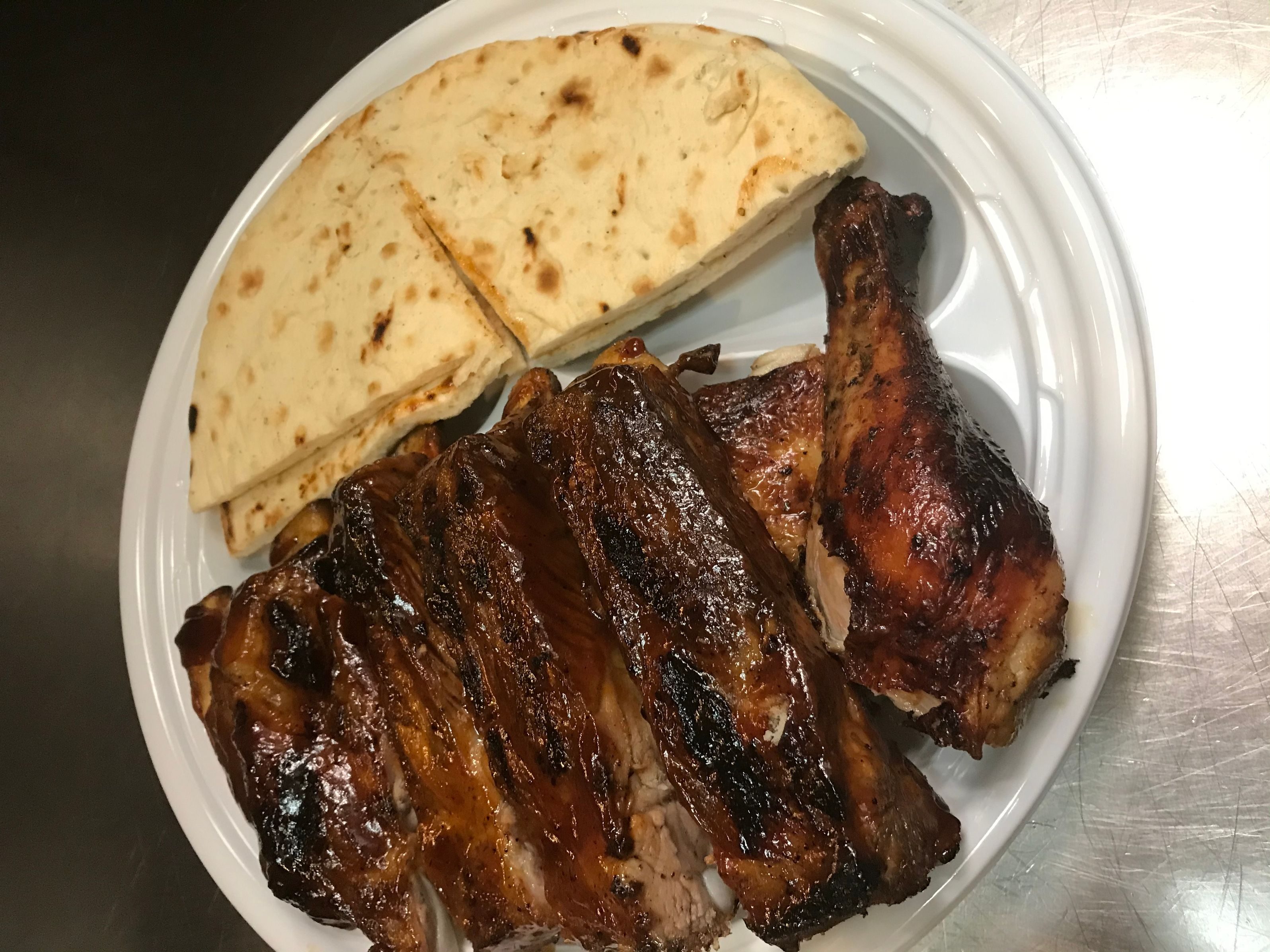 1/2 Chicken and 1/2 Baby Ribs.