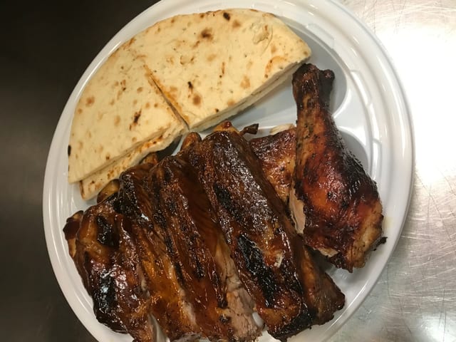 1/2 Chicken and 1/2 Baby Ribs.