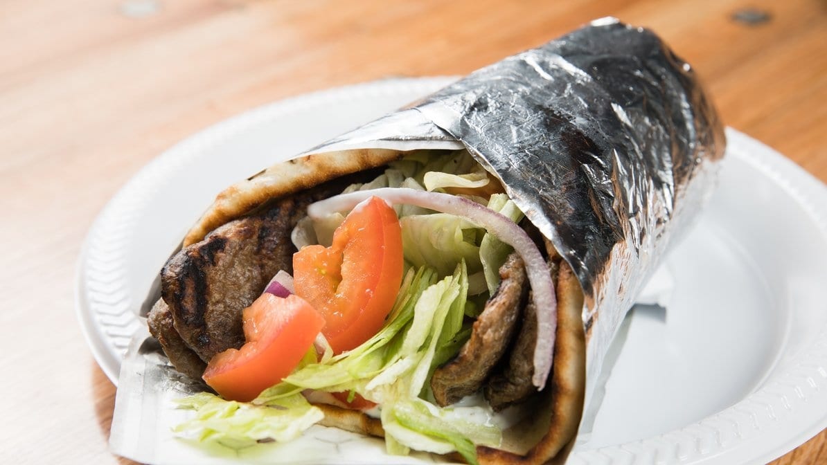Lamb Gyro Sandwich.