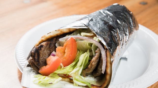 Lamb Gyro Sandwich.