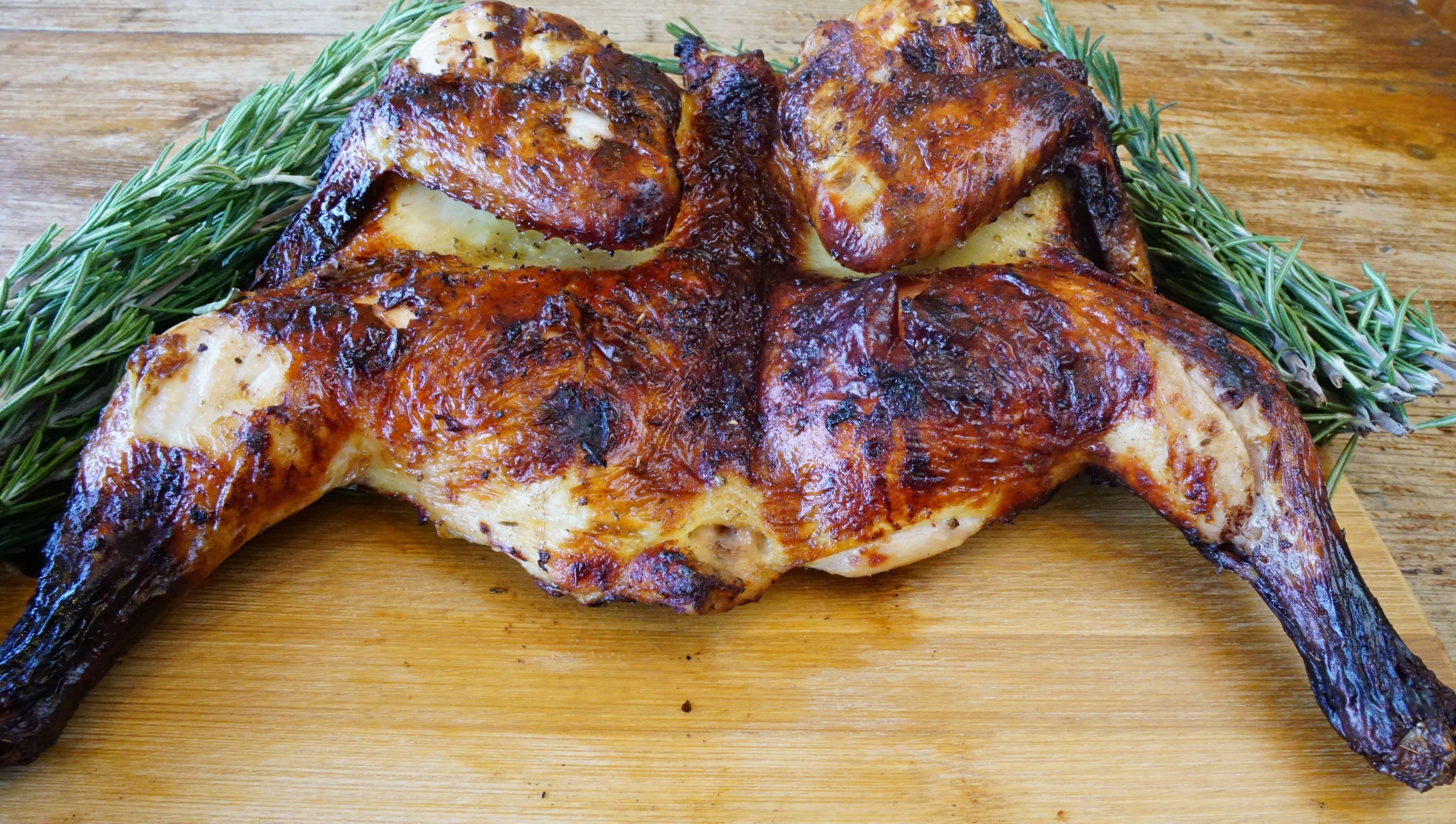 Charcoal Broiled Whole Chicken.